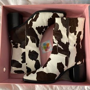 Free People Cow Print Boots